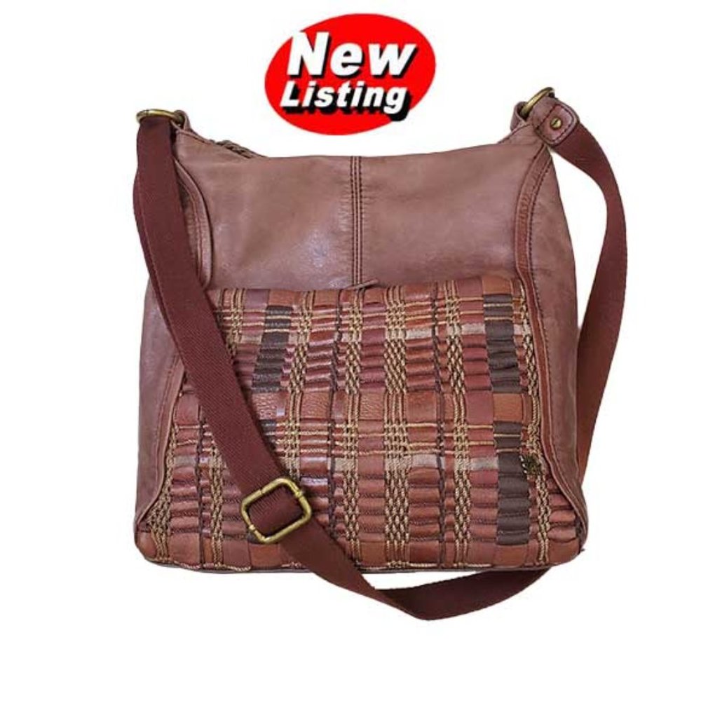 The Sak Leather/Weave Crossbody Purse